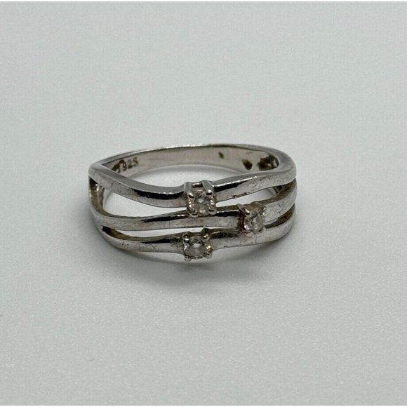 925 STERLING SILVER CZ RING SIZE 6 - Picture 4 of 8